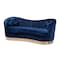 Baxton Studio Nevena Glam Royal Blue Velvet Upholstered Gold-Finished Sofa 152-9265 - alternate 1